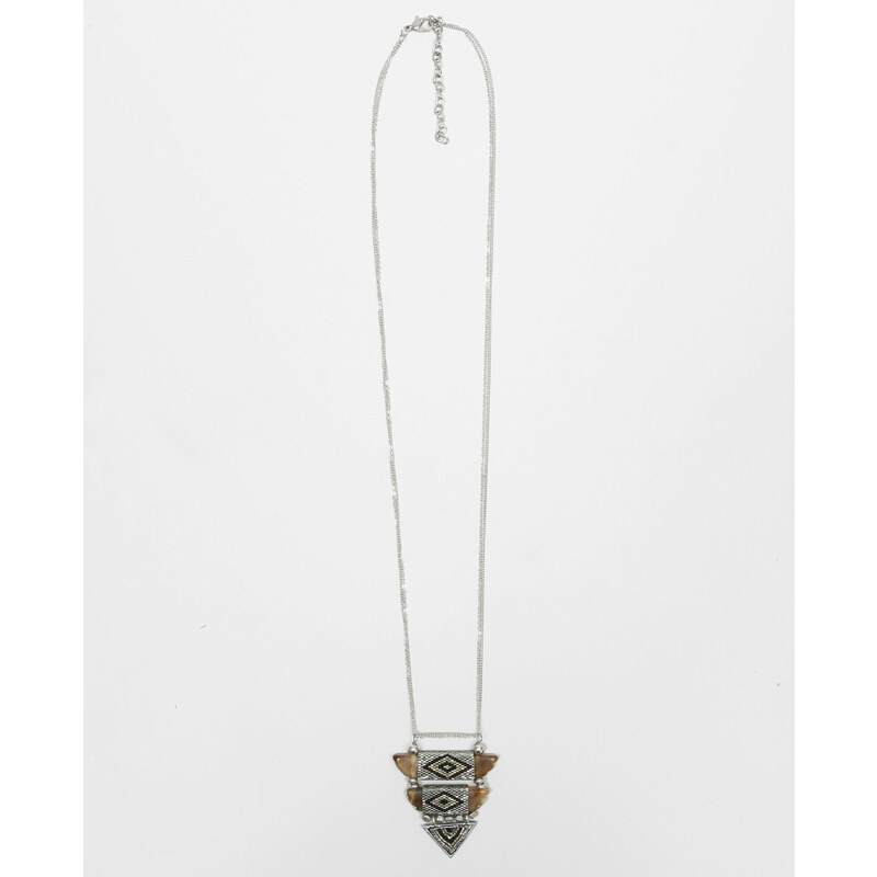 Lange Halskette in Triangel-Form Beige, Größe 00 -Pimkie- Mode für Damen