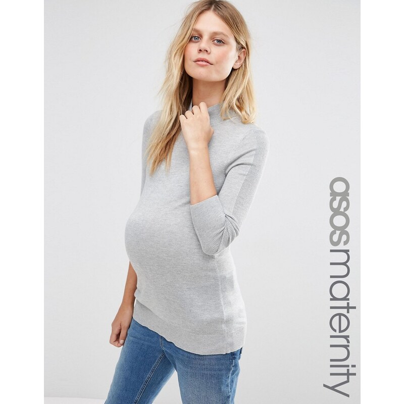 ASOS Maternity - Hochgeschlossener Pullover - Grau
