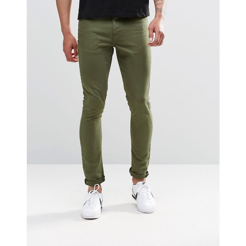 ASOS - Superenge, grüne Jeans - Grün