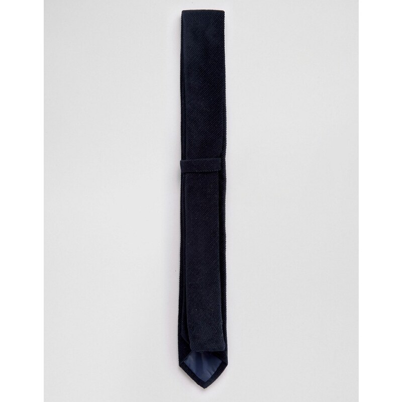 ASOS - Cord-Krawatte in Marineblau - Marineblau