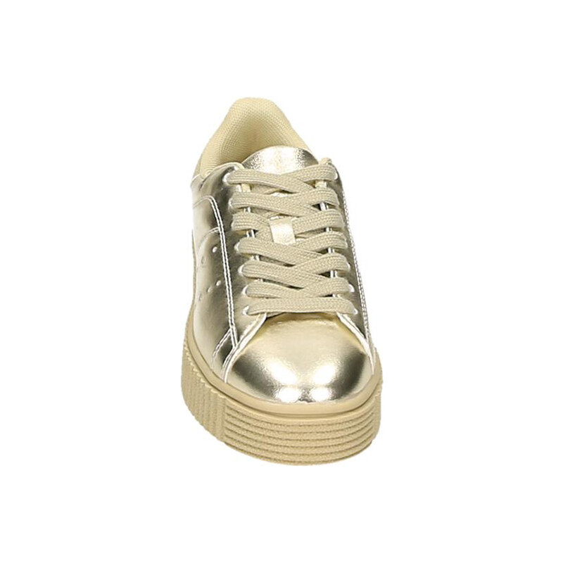 Lesara Plateau-Sneaker in Leder-Optik - Gold - 40
