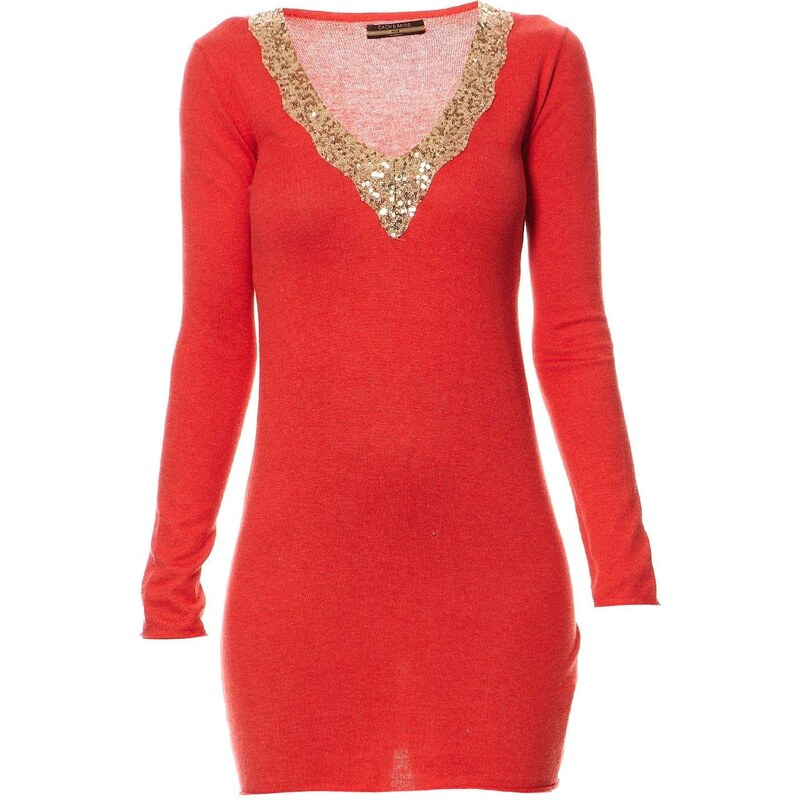 Cashmere 4 ever Kleid Pullover - korallenfarben
