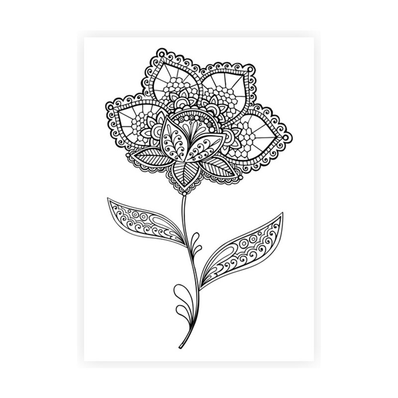 Lesara Wandbild zum Ausmalen Blumen 70x50cm - Design 2