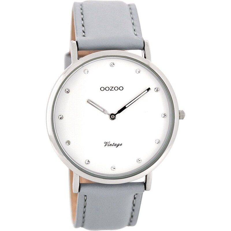 Oozoo Vintage Damen-Armbanduhr Hellgrau 40 mm C7776