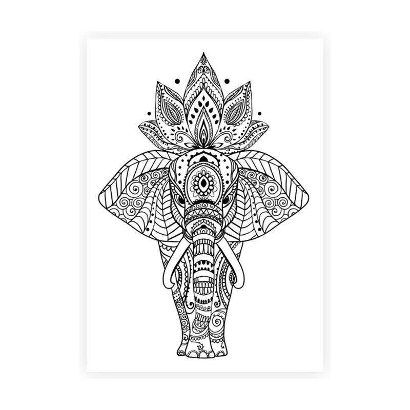 Lesara Wandbild zum Ausmalen Tiere 70x50cm - Elefant