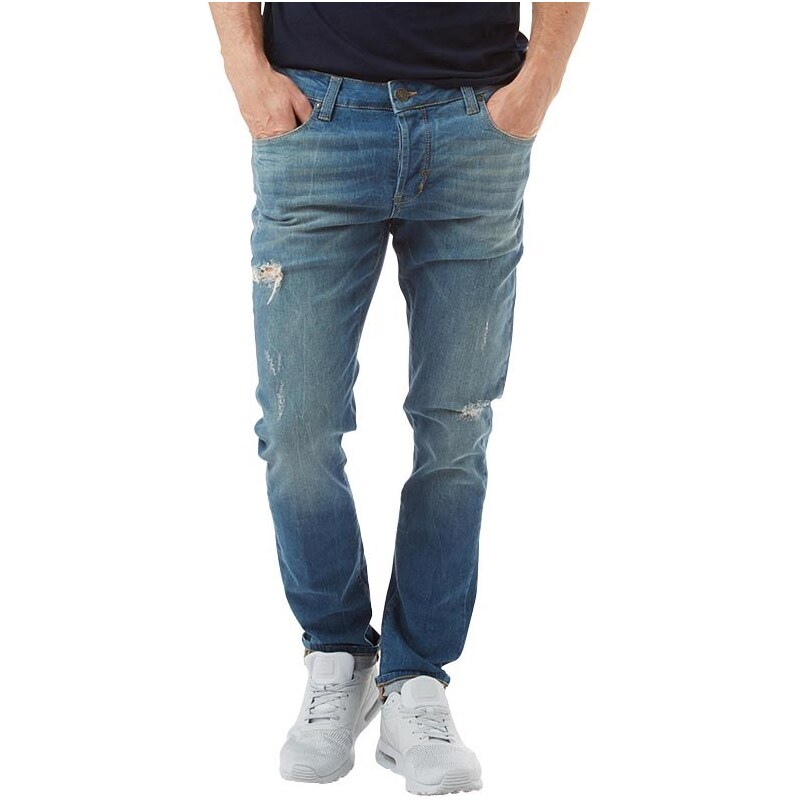 883 Police Herren Laker Tape Fit 33 Jeans in Slim Passform Blau