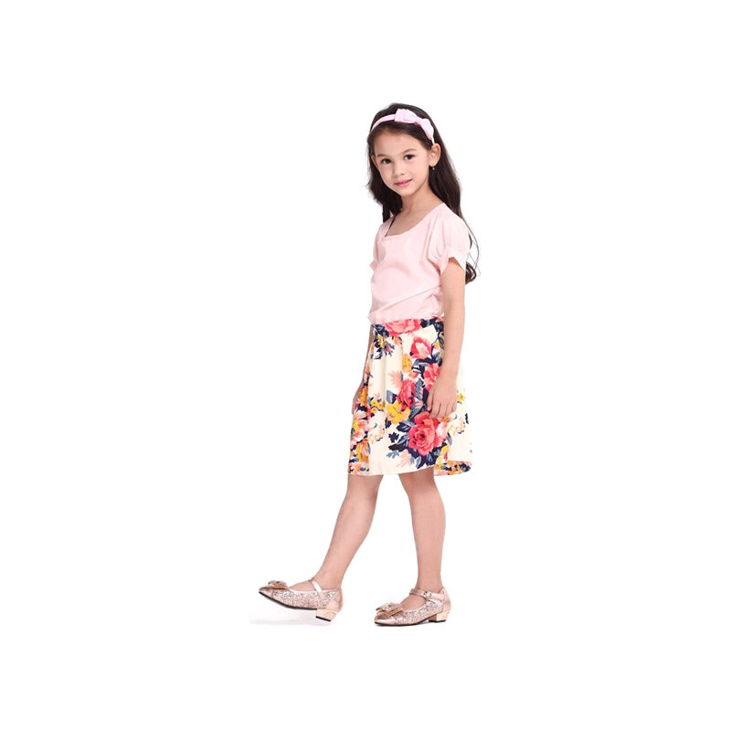 Lesara Kinder-Kleid mit Blumenrock - 116