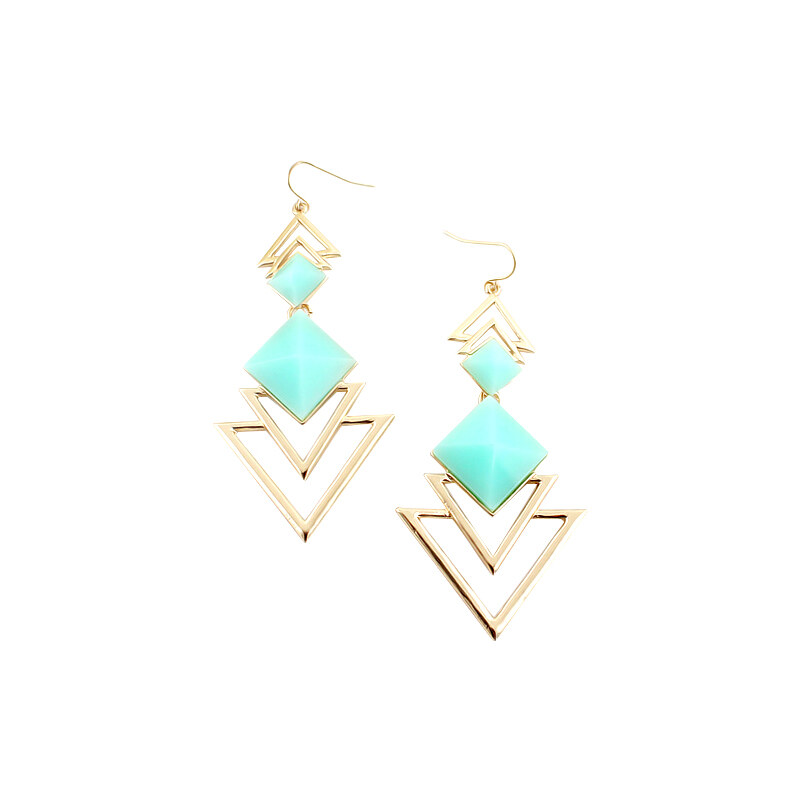 Lesara Statement-Ohrringe im geometrischen Design - Blau