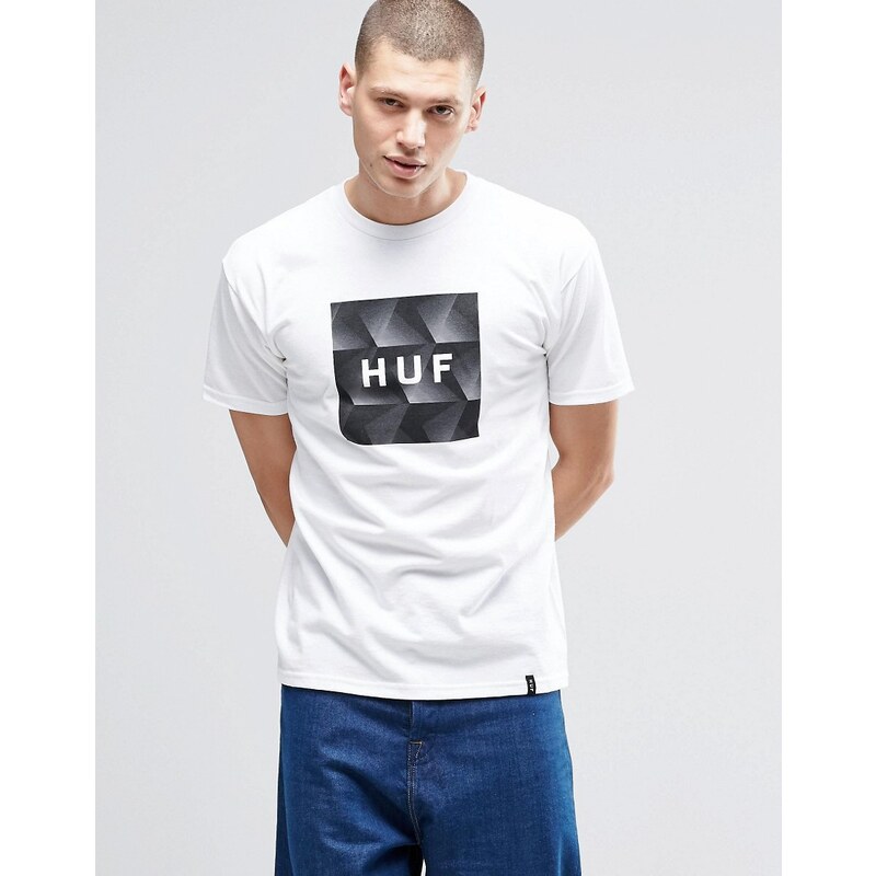 HUF - T-Shirt mit Retro-Print und Box-Logo - Weiß