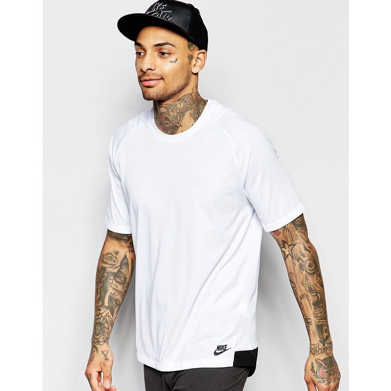 Nike - 805122-100 - Weißes T-Shirt aus verstärktem Strick - Weiß