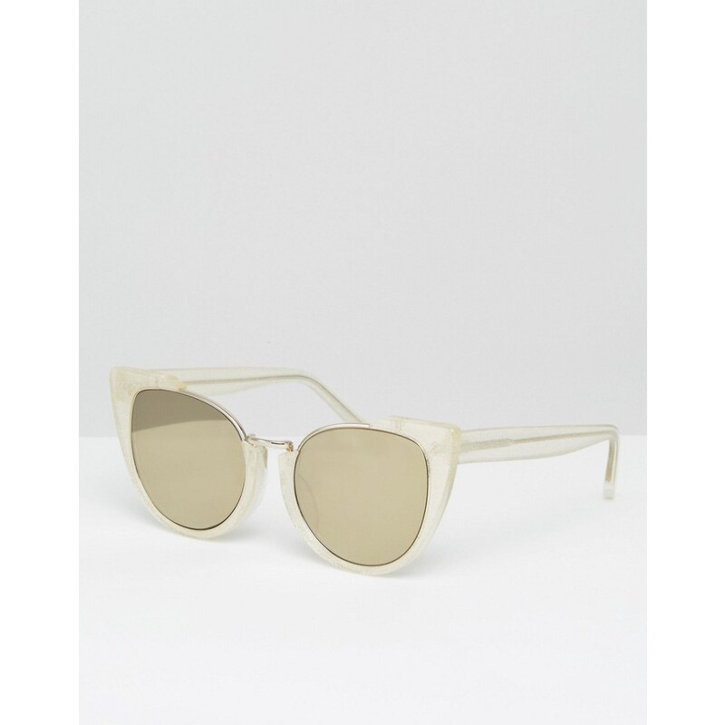 Vow London - Handgefertigte Katzenaugen-Sonnenbrille mit abgeschnittener Oberseite - Gold