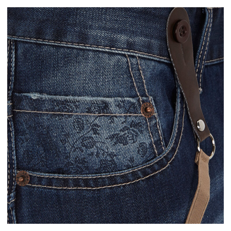 Lesara Herren-Jeans mit Hosenträgern - Blau - 36