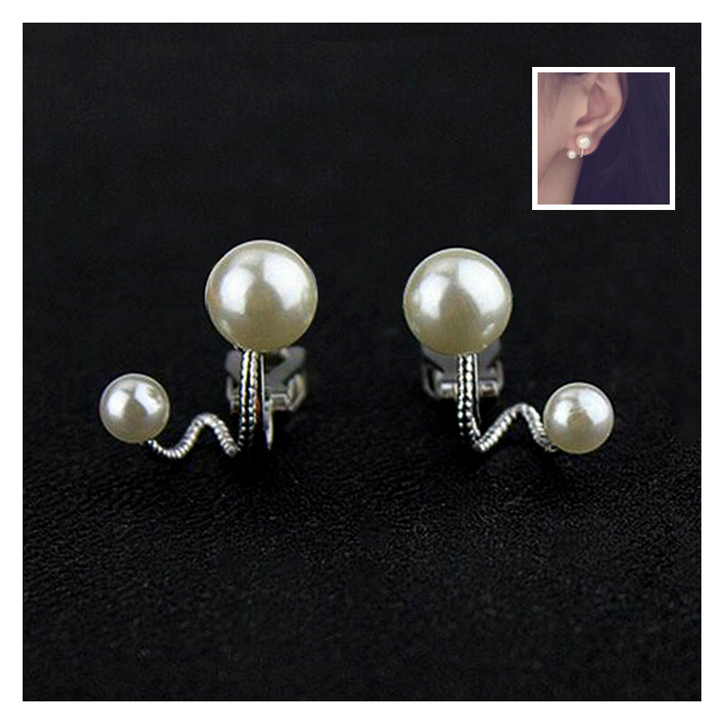 Lesara Ohrsclips mit 2 Perlen