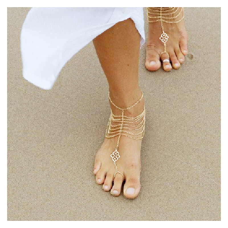 Lesara 2er-Set Fußkette mit orientalischem Schmuckelement