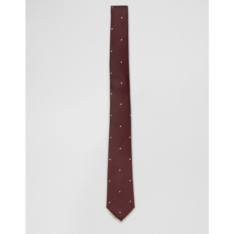 ASOS - Krawatte mit Punkten - Rot