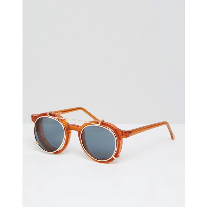Spitfire - Sonnenbrille mit runden, herausnehmbaren Gläsern - Braun