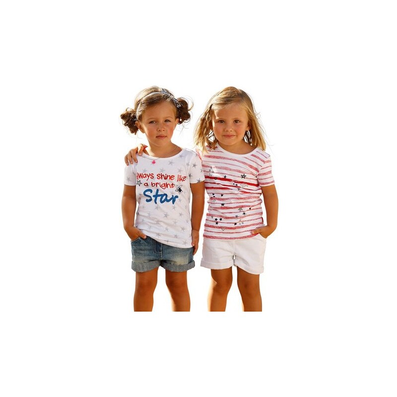 CFL T-Shirts (Set 2-tlg.) für Mädchen weiß 104/110,116/122,128/134,140/146,92/98