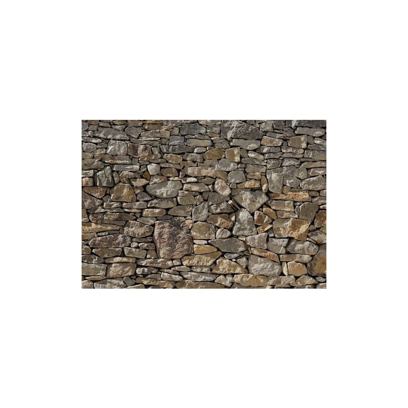 KOMAR Fototapete Stone Wall 368/254 cm grau