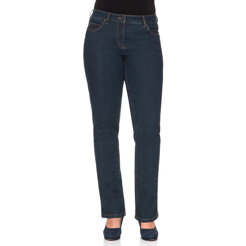 Große Größen: sheego Denim Gerade Stretch-Jeans ?Lana?, dark blue denim, Gr.40-58