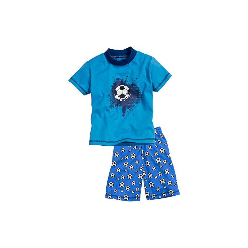 Playshoes Jungen Zweiteiliger Schlafanzug Shorty Single-Jersey Fußball