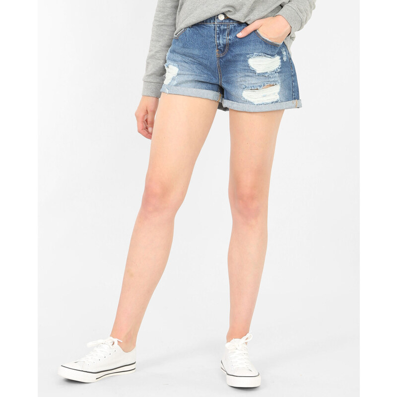 Shorts aus Destroy-Denim Denimblau, Größe 38 -Pimkie- Mode für Damen