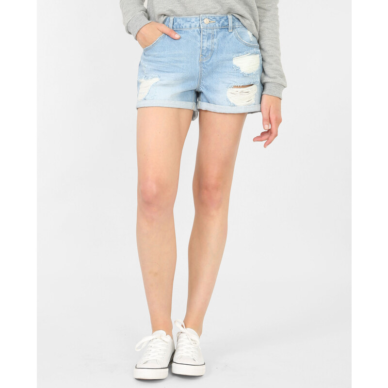 Shorts aus Destroy-Denim Blau, Größe 30 -Pimkie- Mode für Damen