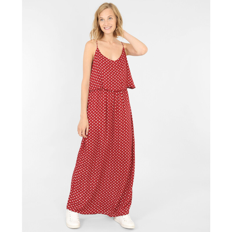 Bedrucktes langes Kleid Rot, Größe XS -Pimkie- Mode für Damen
