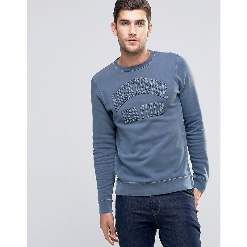 Abercrombie & Fitch - Schmales Muskel-Sweatshirt in verwaschenem Marineblau - Marineblau