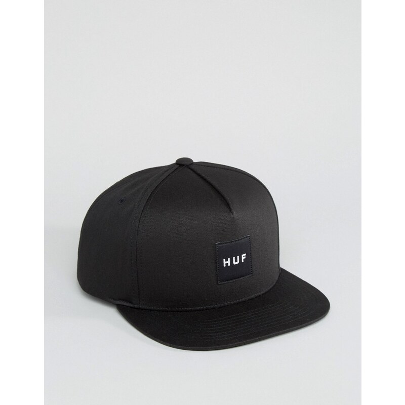 Huf - Snapback-Kappe mit eingerahmtem Logo - Schwarz