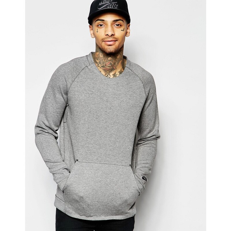 Nike - Graues Sweatshirt aus Tech-Strick, 805140-091 - Grau
