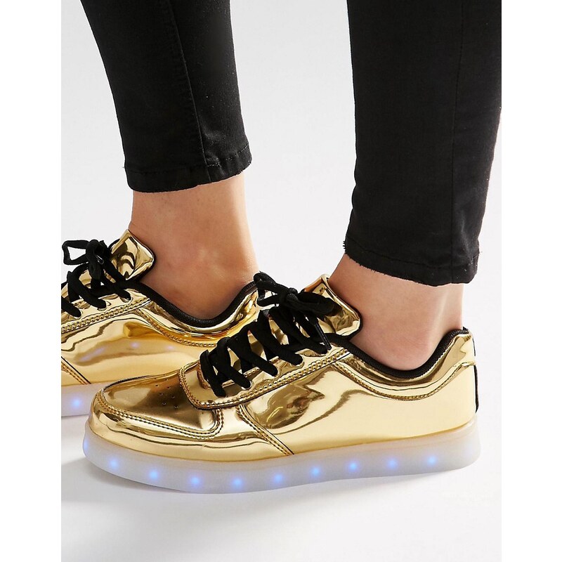 Wize & Ope - Pop - Sneaker mit Leuchtsohlen, gold - Gold