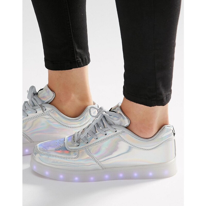 Wize & Ope - Pop - Sneaker mit Leuchtsohlen, silber - Silber