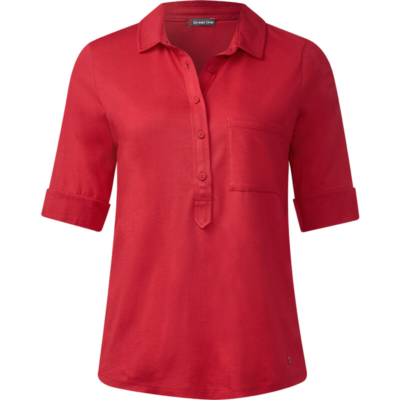 Street One Basic Poloshirt Florence - pure red, Damen