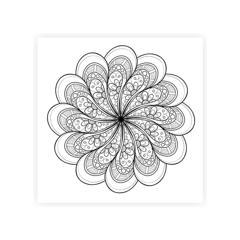 Lesara Wandbild zum Ausmalen Florales Mandala 50x50cm - Design 4