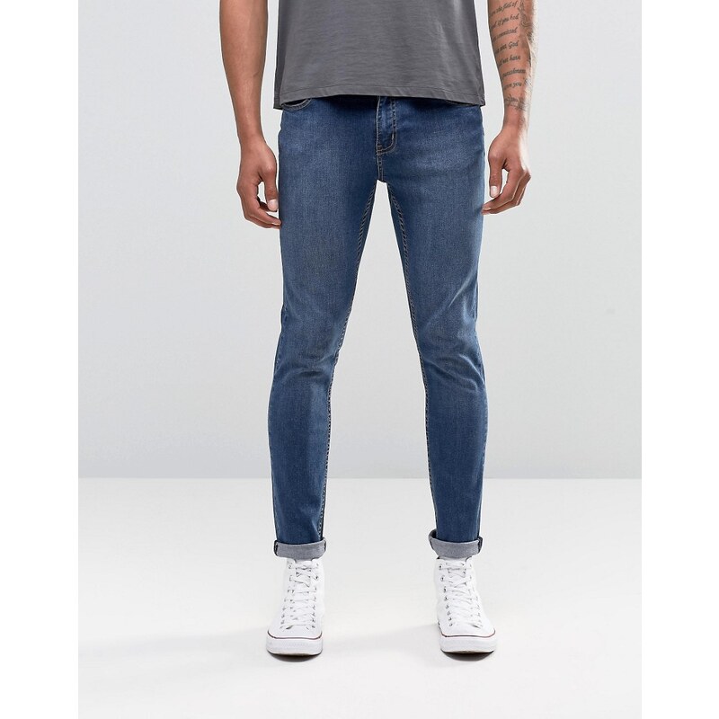 Cheap Monday - Hautenge Jeans in mittelblauer Waschung - Blau