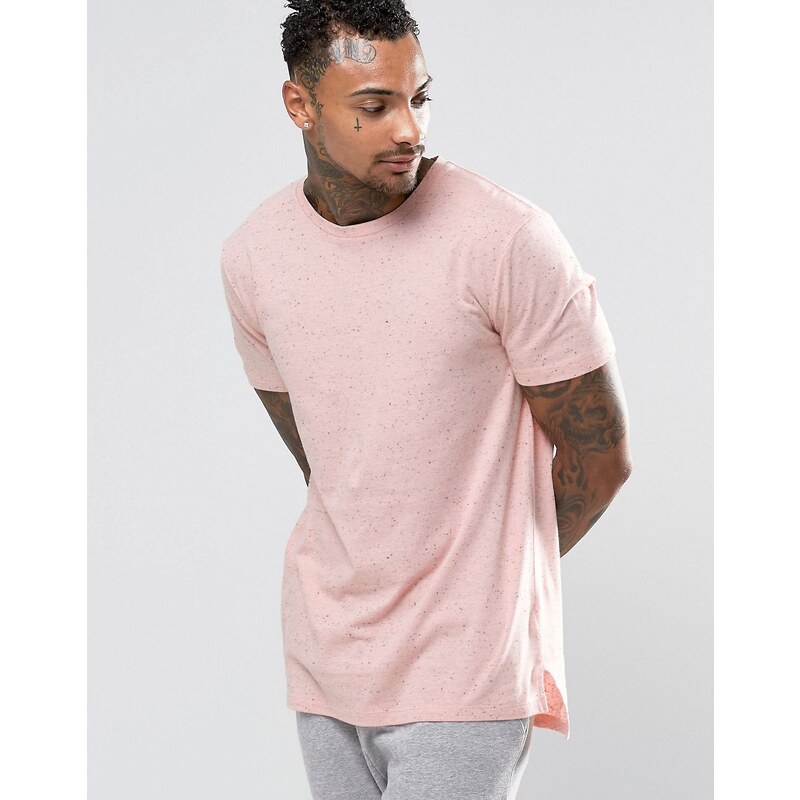 ASOS - Loungewear - Langes T-Shirt in Rosa mit Noppen - Rosa