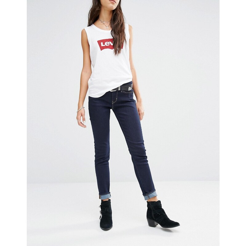 Levis Levi's - 711 - Skinny-Jeans mit mittelhohem Bund - Blau