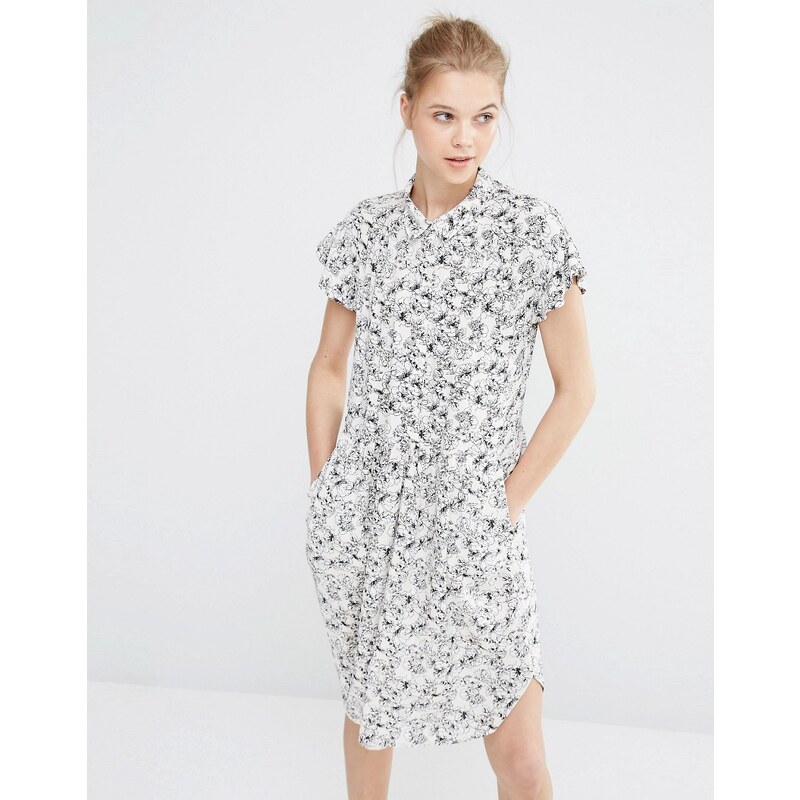 Y.A.S Tall - Sommerliches Kleid mit illustriertem Blumenmuster - Weiß