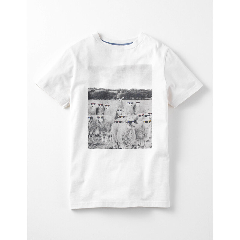 T-Shirt mit Schaf-Fotoaufdruck Cremefarben Jungen Boden
