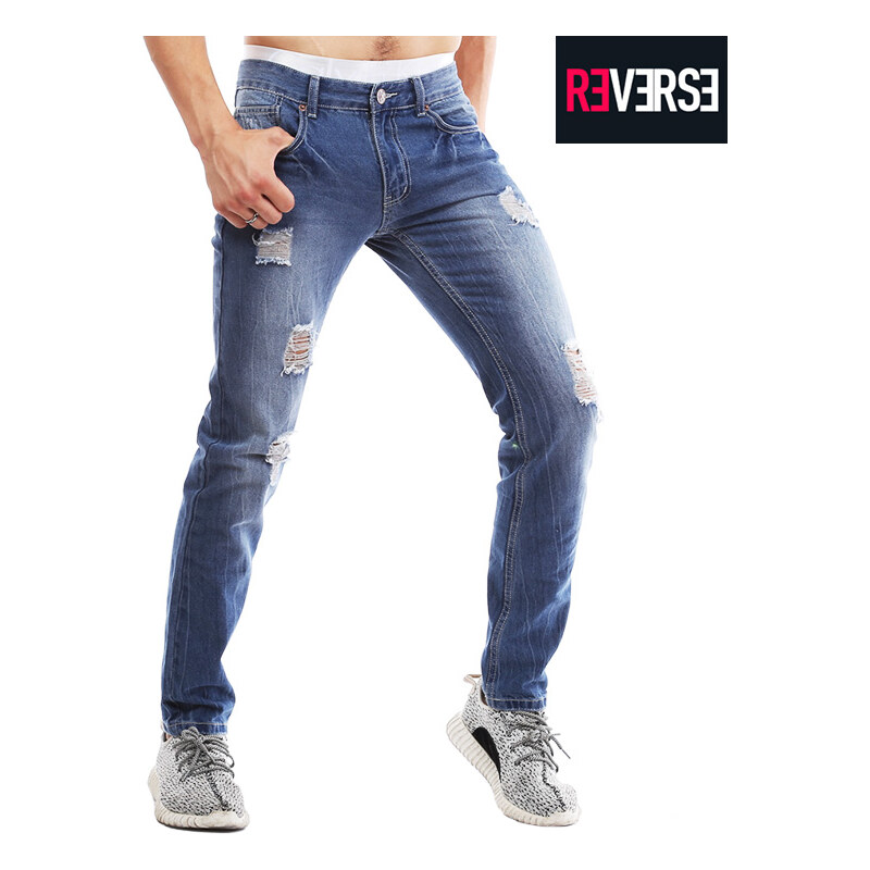 Re-Verse Slim Fit-Jeans im Destroyed-Look - 31