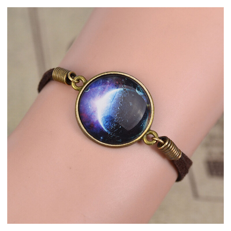 Lesara Armband mit Medaillon Galaxie - Blau