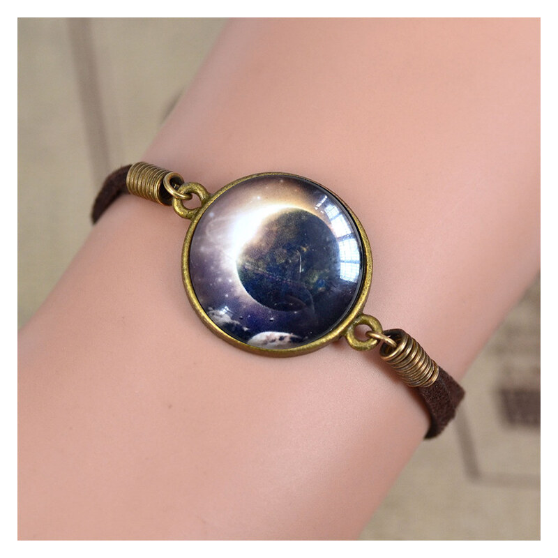 Lesara Armband mit Medaillon Galaxie - Gelb