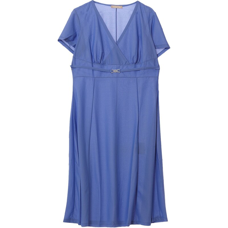 Daxon Kleid mit fließendem Schnitt - klassischer blauton