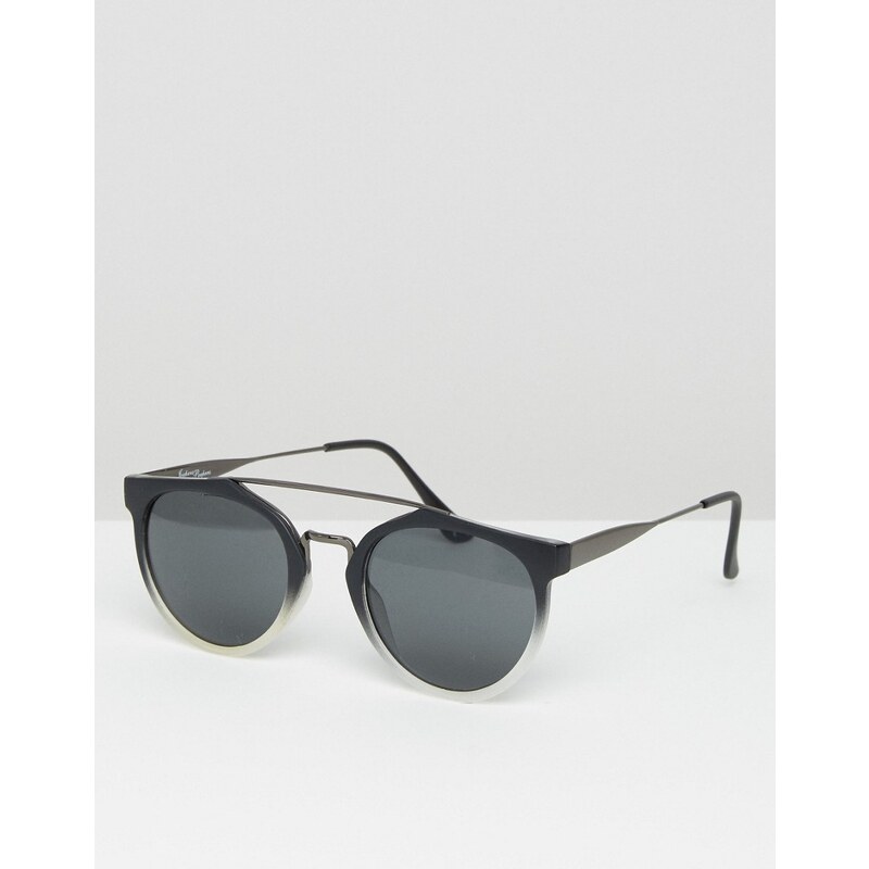 Jeepers Peepers - Runde Sonnenbrille in Schwarz mit transparentem Farbverlauf - Schwarz