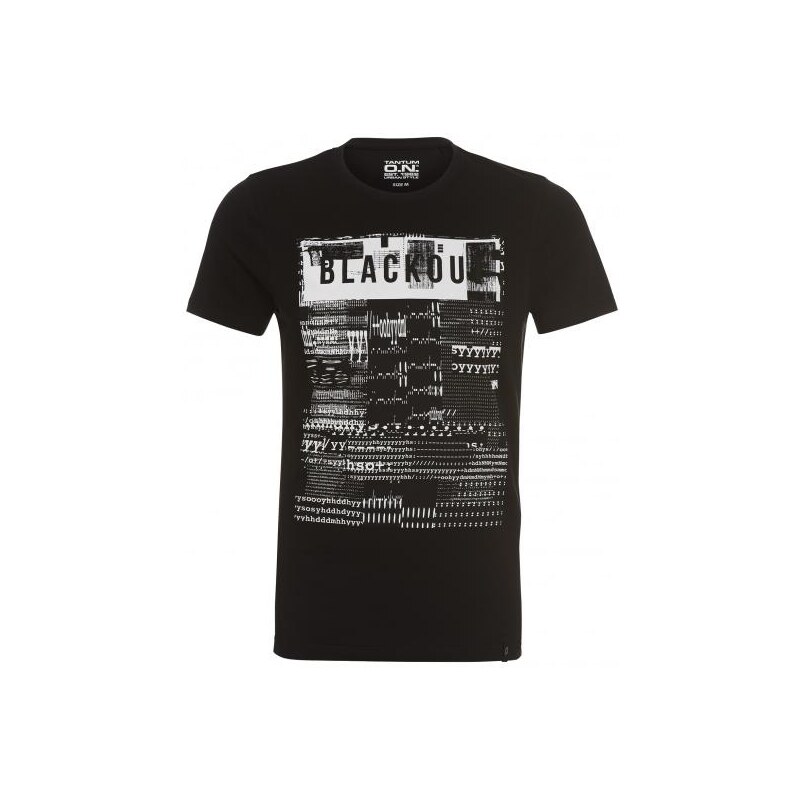 Tantum O.N. Herren T-Shirt Rundhalsausschnitt schwarz aus Baumwolle