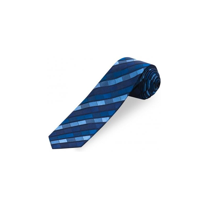 COOL CODE Herren Krawatte Breite 6 cm blau aus echter Seide