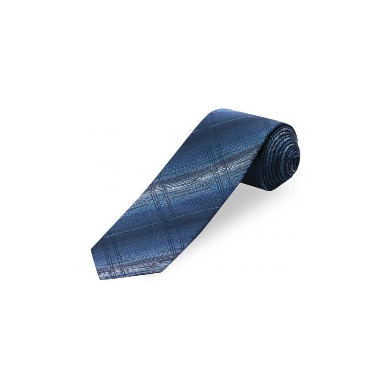 COOL CODE Herren Krawatte Breite 7 cm blau aus echter Seide
