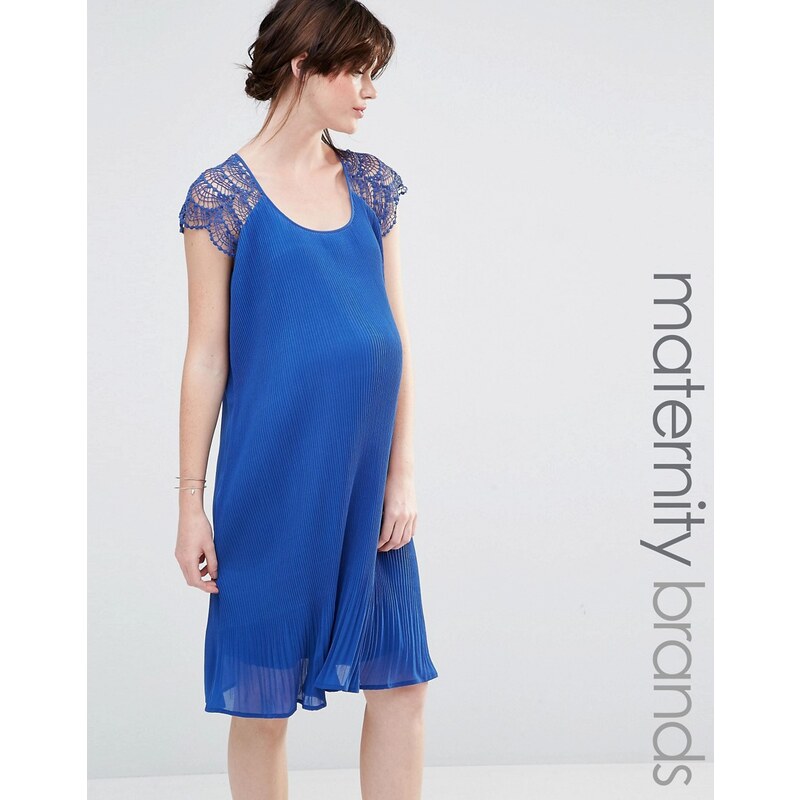 Mama.licious Mamalicious - Schwingendes Kleid mit Spitze - Blau