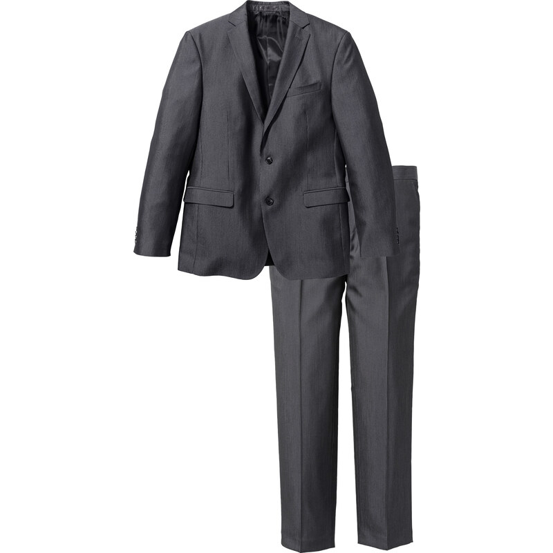 bpc selection Slim-Fit-Anzug langarm in grau für Herren von bonprix