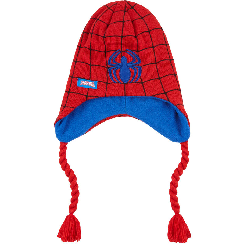 Spiderman Mütze rot in Größe 52 für Jungen aus 100% Polyester 100% Polyacryl